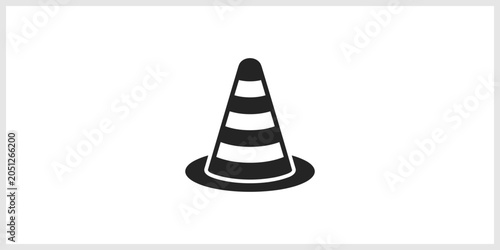 Black Traffic Cone Icon