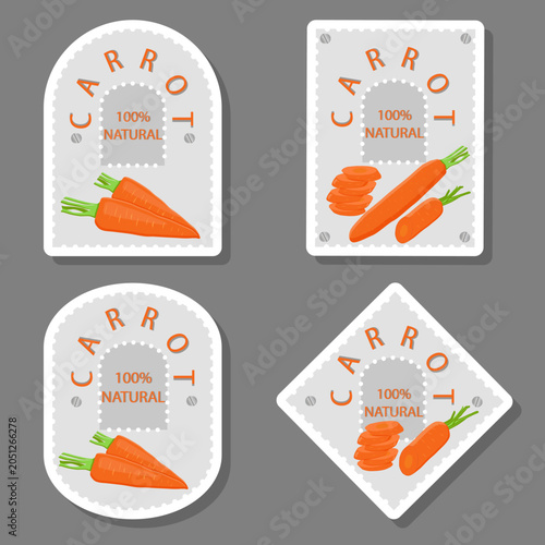Tableau sur toile Set tasty natural eco product vegetable carrot