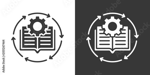 Tableau sur toile Learning Process Icon Set Vector Collection Isolated In Black And White