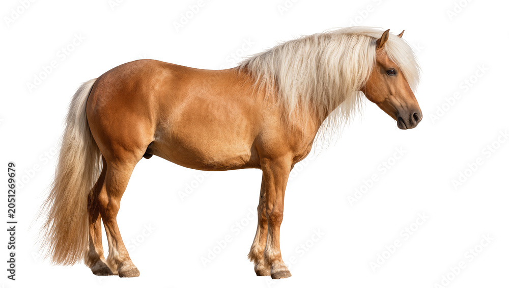 Obraz premium Palomino horse with blonde mane and tail standing