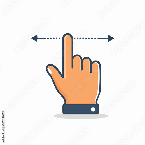 Hand Cursor Icon for Horizontal Swipe Gesture