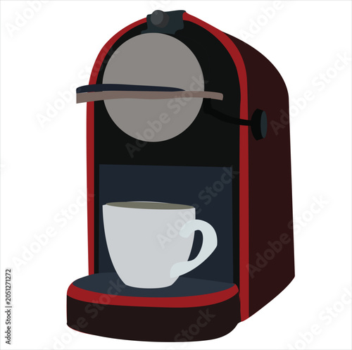 coffee maker and cups. Coffee machine icon, 