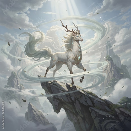 Mythical Beast Fantasy Game Concept Art, Cinematic Key Visual｜和の幻獣 ファンタジーゲームコンセプトアート 和風幻想