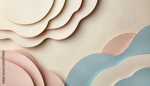 Modern layered paper cut abstract background