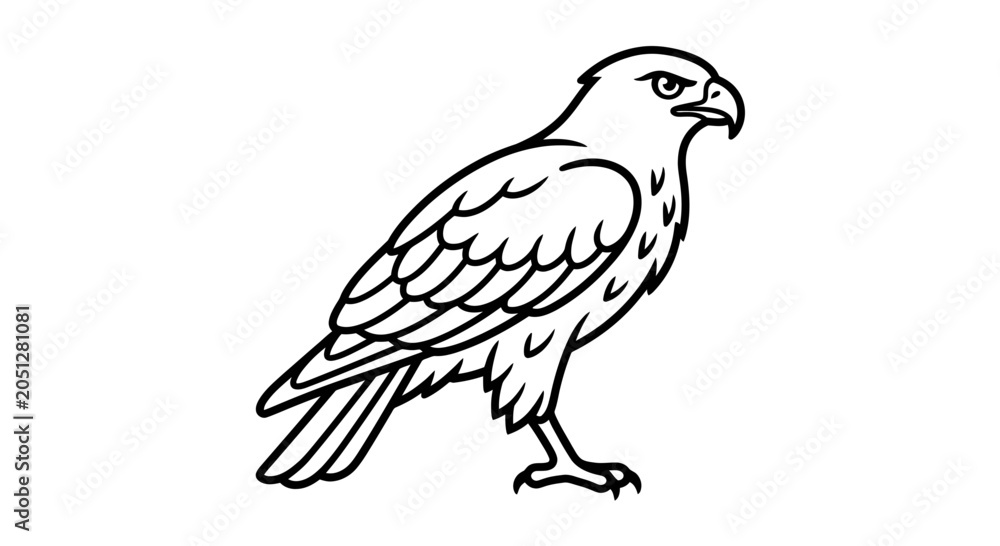 Fototapeta premium Stylized Illustration of a Majestic Eagle Standing Proudly.