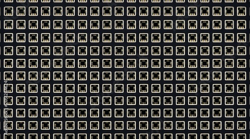 Square pixel cavity grid on Micro-LED display substrate