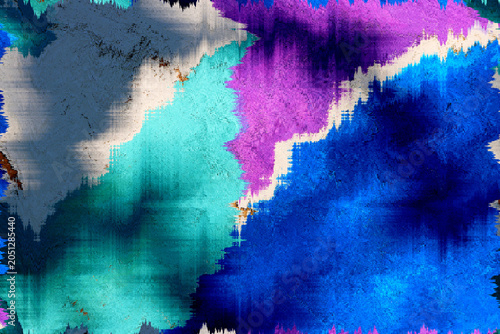 Abstract colorful textured background with blue, turquoise, purple and gray tones. Artistic painted surface with organic shapes, layered colors and contemporary abstract design.
