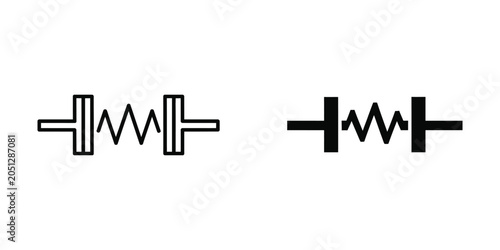 Bild auf Leinwand Electronic circuit symbol for a variable resistor or potentiometer with two dist
