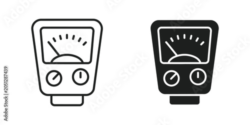 Obraz na plátně Light meter icons in outline and solid fill style on white background
