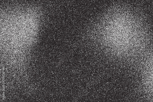 Grain noise black dots pattern with gradient. Grainy fade background. Abstract stipple halftone vector illustration with grunge effect of sand pattern. Retro art dotwork design.