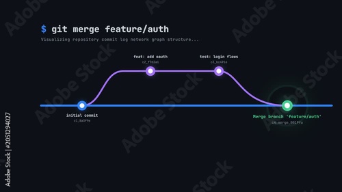 Git Commit Tree Visualization Software Development Workflow