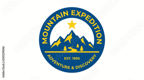 Fotografi Mountain expedition adventure travel logo.