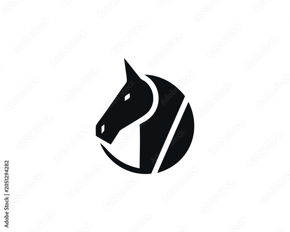 Fototapeta premium Modern abstract horse head circle logo design