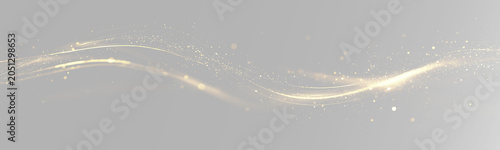 Photos Golden light waves with glowing particles flowing in a smooth abstract compositi
