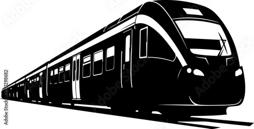 Black train, modern train, vector train, transportation icon, rail transport