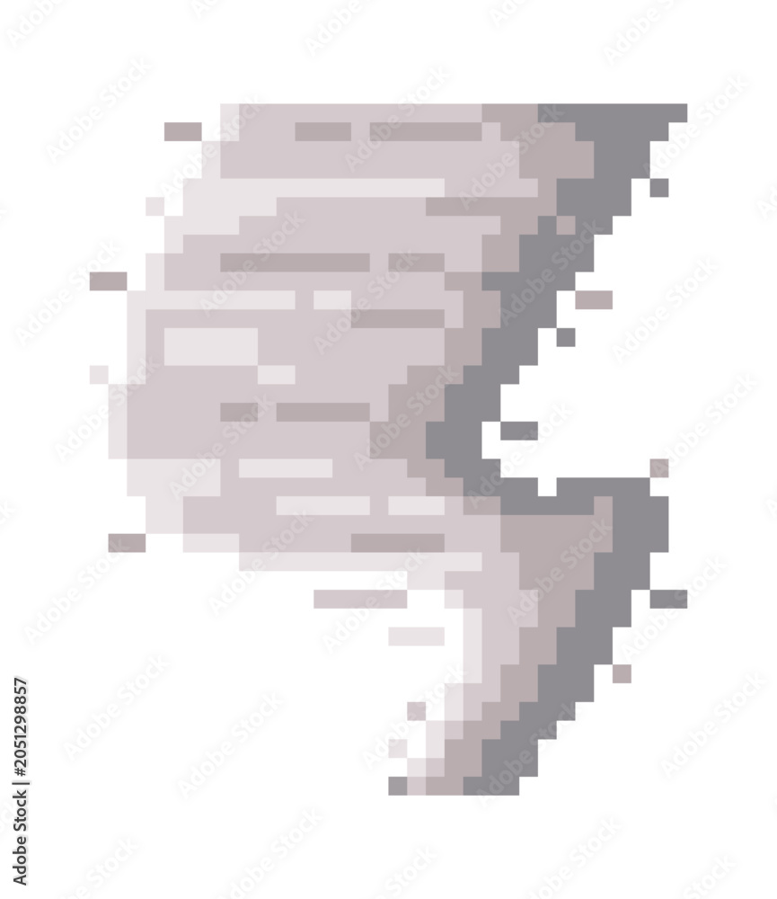 Fototapeta premium Tornado Swirl Pixelated Voxel Style