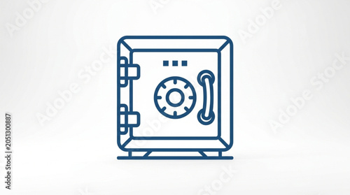 Canvas Print Secure Metal Safe with Combination Lock Icon.
