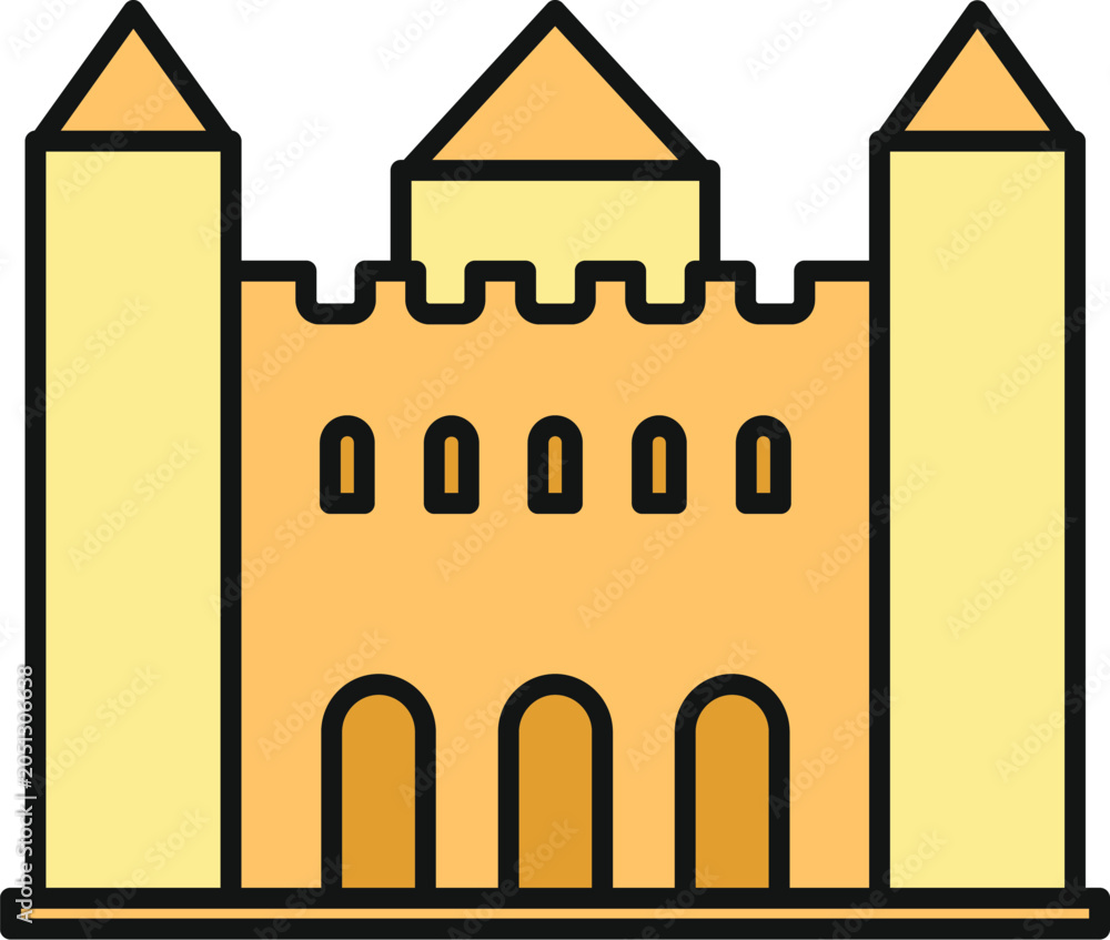 Obraz premium Castle icon representing history, architecture, and fairytales