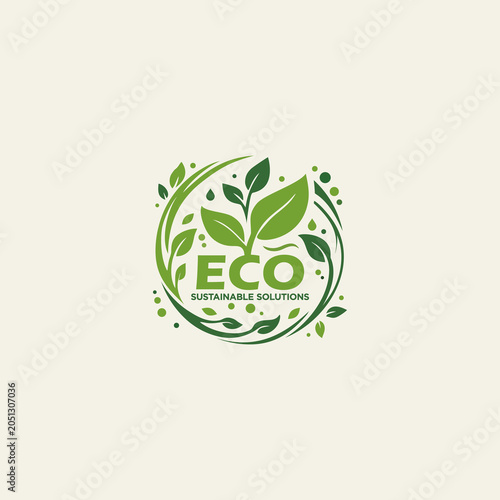 eco-friendly logo green leaf icon energy symbol recycling nature organic collection set environmental branding design