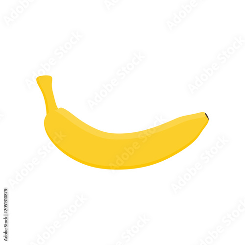 banana flat design vector illustration isolated on white background. Banana design juicy fresh fruit icon vector template. Raw banana. Eco bio health food