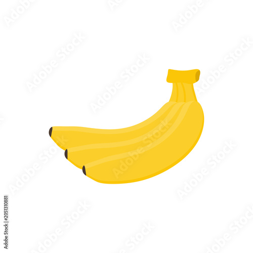 banana flat design vector illustration isolated on white background. Banana design juicy fresh fruit icon vector template. Raw banana. Eco bio health food
