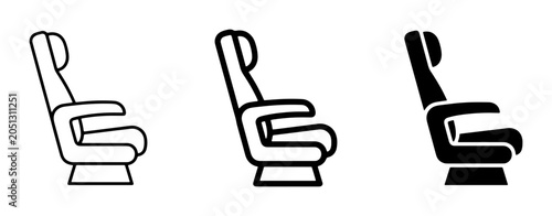 Airplane Seat Icons, Travel Seating Vector Graphics, Aviation Comfort Symbols