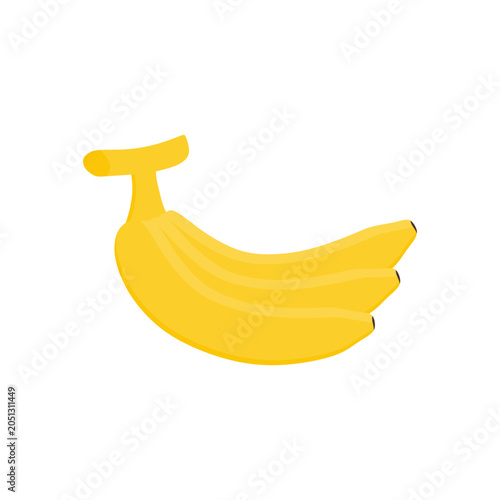 banana flat design vector illustration isolated on white background. Banana design juicy fresh fruit icon vector template. Raw banana. Eco bio health food