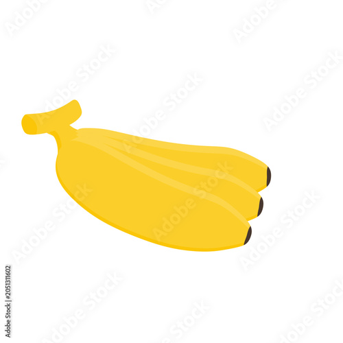 banana flat design vector illustration isolated on white background. Banana design juicy fresh fruit icon vector template. Raw banana. Eco bio health food