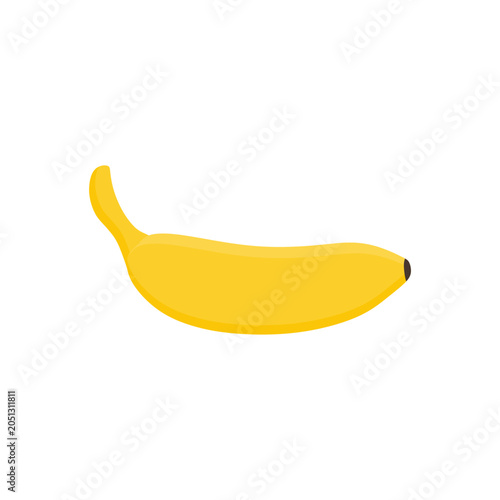 banana flat design vector illustration isolated on white background. Banana design juicy fresh fruit icon vector template. Raw banana. Eco bio health food