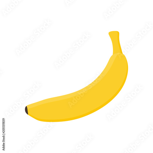 banana flat design vector illustration isolated on white background. Banana design juicy fresh fruit icon vector template. Raw banana. Eco bio health food