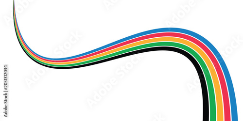 Fotografía Five Color Lines Dynamic Design Colorful modern illustration