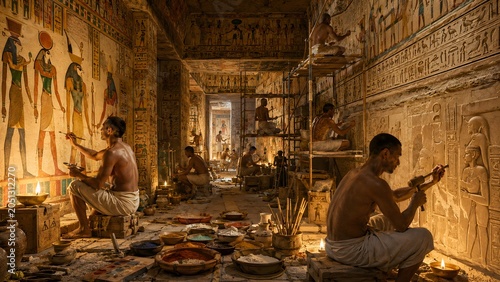 Cultural murals of ancient egypt