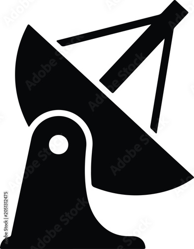 Tableau sur toile Silhouette vector satellite dish communication antenna icon modern technology si