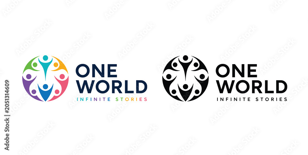 Fototapeta premium World Population Day One World Infinite Possibilities Unity Logo Vector