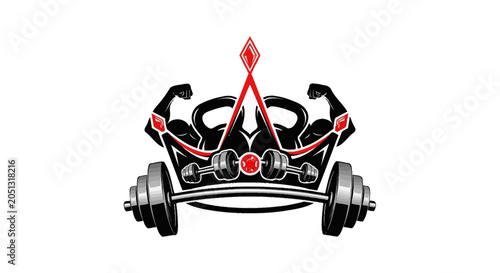 Cuadro en lienzo Black crown with red accents.