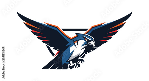 Foto Eagle Bird Flying Wings Spread Wide.
