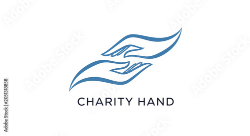 Quadro su tela Charity Hand Logo Design Symbol.