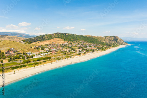 Beach and Calabrese Coast of the City of Ferruzzano Overlooks the Mediterranean