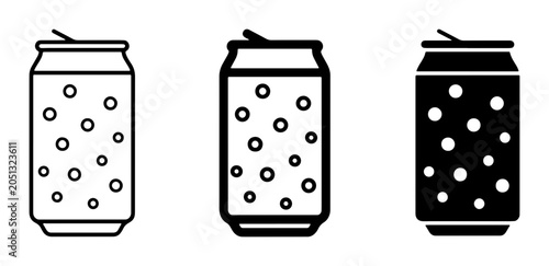 Foto Soda Can Icons: Refreshing Beverage Graphics, Drink Container Vector Art, Carbon