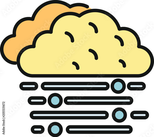 Canvas Print Dust cloud with horizontal lines indicating wind and particulate matter