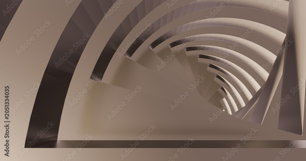 Fototapeta premium Abstract architecture background spiral tunnel 3d render
