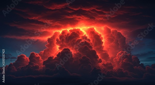 Dramatic Thunderstorm Cloud Formation Sunset.