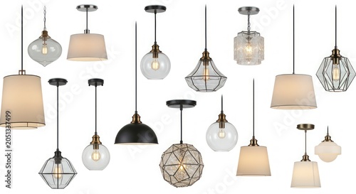 Variety of hanging light fixtures.
