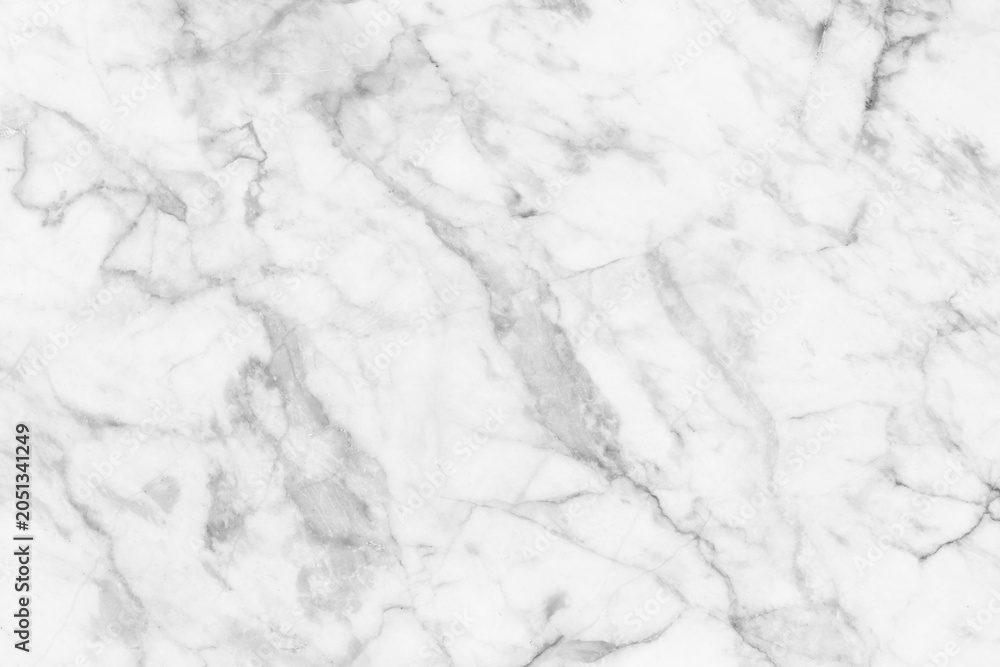 Obraz premium Classic white Carrara marble texture. Elegant natural stone background with grey veining.