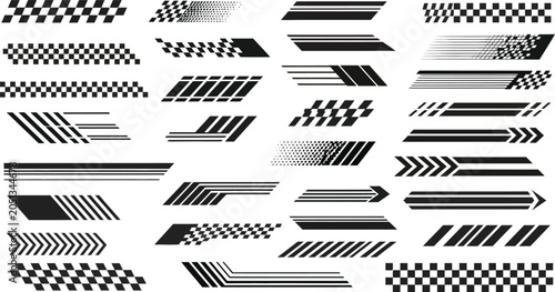 Dynamic Speed Motion Stripes and Abstract Racing Lines Vector Collection