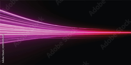 Canvastavla Neon pink and purple light streaks against a solid black background with abstrac