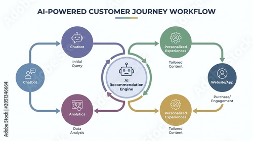 AI powered customer journey workflow process.