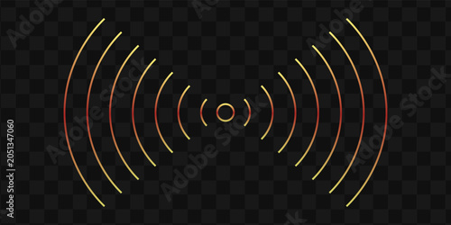 Bilde på lerret Seamless circular lines pattern radio wave background, radio wave illustration background