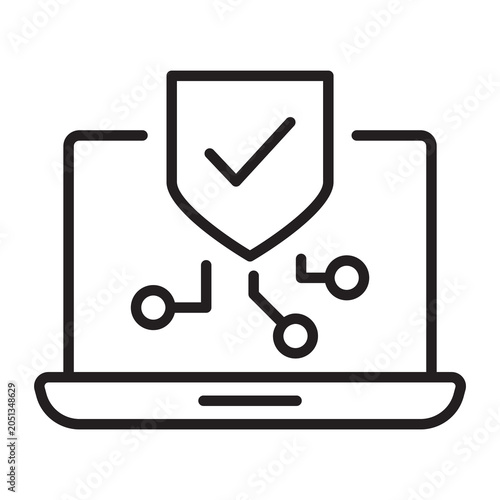 Cybersecurity Laptop Icon