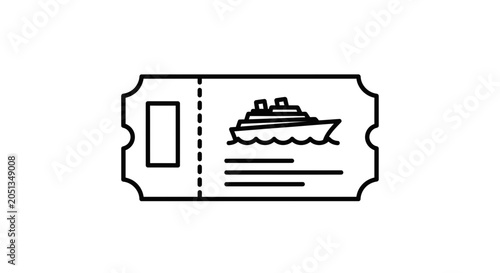 Foto Cruise Ship Ticket Voucher Illustration.